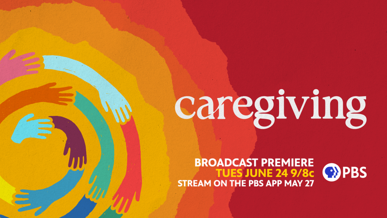 caregiving documentary large header image multicolored image with caregiving documentary info in text