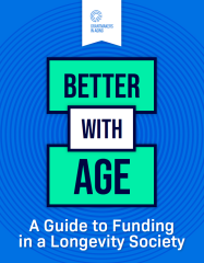 blue background with Better with Age title in dark blue text