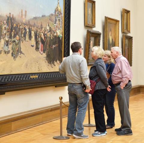 Older people in museum gallery 1