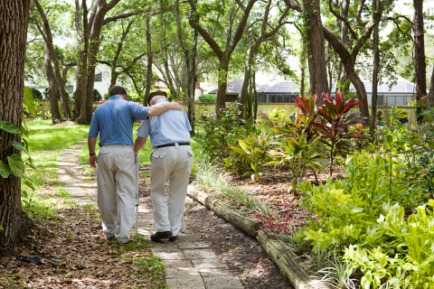 Issue Brief man walking on path