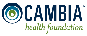 cambia health foundation in blue and green letters